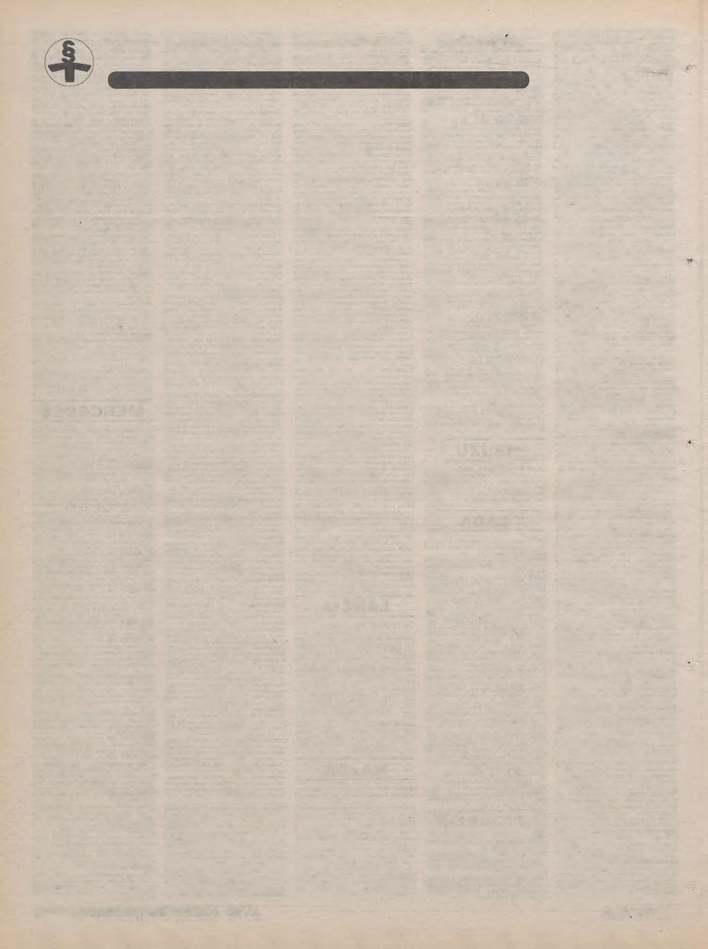 C E N T R A LN Y R E JESTR O ZN A K O W A N YCH P O JA ZD Ó W 00-611 W arszaw a, ul. Filtrowa 1 A, tel. 25-37-60, tel./fax 25-53-20 W ykaz pojazdów skradzionych w okresie 03.11-23.11.1995 r.