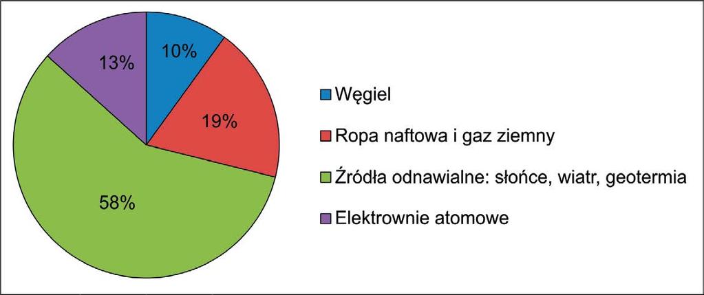 część respondentów wskazała węgiel jako podstawowe źródło energii.