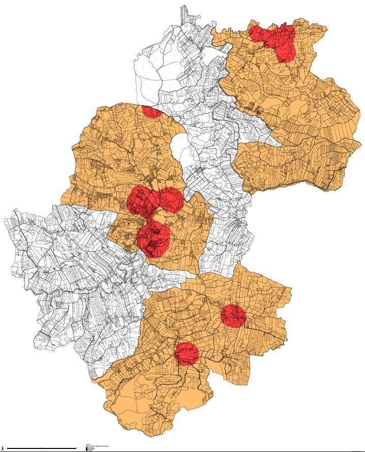 Mapa Gminy Łapanów w skali 1:5000 z wyznaczonym