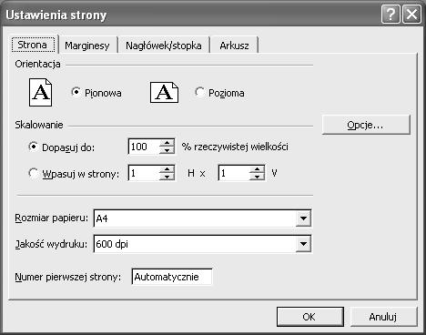 oraz w³¹czyæ blokadê komórki (karta Ochrona). 13. Aby sprawdziæ, jak arkusz bêdzie wygl¹da³ po wydrukowaniu, kliknij przycisk Podgl¹d wydruku. a. Pojawi siê okno podgl¹du wydruku z paskiem przycisków, za pomoc¹ których mo esz zmodyfikowaæ parametry drukowania.