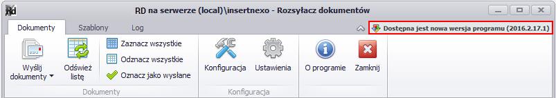 1.4 Aktualizacja Informacje o możliwości zainstalowania nowej wersji programu