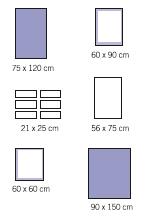 1 serweta ginekologiczna 270/230 x 260 cm z otworem 24 x 21cm ze zintegrowanymi nogawicami (2- warstwowa na całej powierzchni) 1 serweta na stół do instrumentarium 150 x 190 cm (wzmocnienie serwety