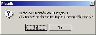 5.3.6 Usunięcie dokumentu Polecenie Pokaż kartotekę ubezpieczonego dostępne jest w menu kontekstowym, pojawiającym się po kliknięciu prawym klawiszem myszy na zaznaczonym dokumencie. 11.