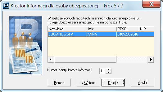 W kroku szóstym po zaznaczeniu opcji Wydruk kliknij przycisk Zakończ, aby wydrukować raporty Informacja roczna dla osób wybranych w kroku czwartym.