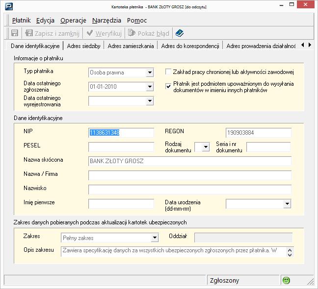 5.1.5 Edycja danych płatnika Rysunek 24.