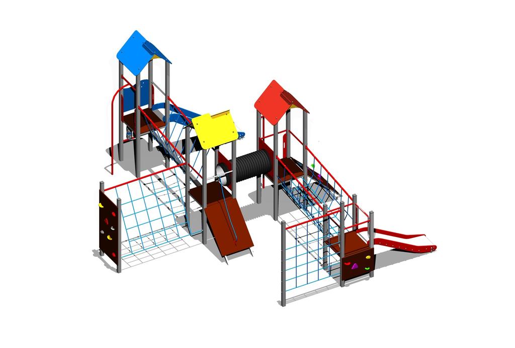 Elementy dodatkowe i wykończeniowe i ich minimalne wymagane parametry: zabezpieczenia z aplikacją wykonane z tworzywa polietylenowego HDPE ; ślizgi zjeżdżalni wykonane ze stali nierdzewnej,