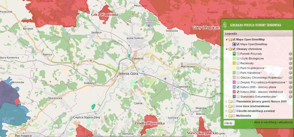 Mapa Natura 2000 z lokalizacją przedsięwzięcia