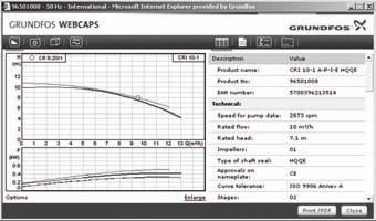 Zakładka zawiera dane techniczne pomp innych producentów. W prosty sposób możesz porównać pompy firmy Grundfos z zamontowanymi w Twojej instalacji.
