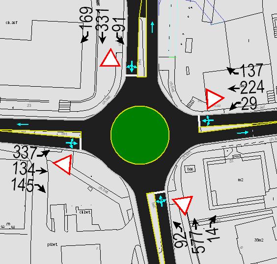 PPU INKOM SC Katowice Str. 84 Skrzyżowanie SK-4 dla Koncepcji 1 oraz 2 Tab. Ocena warunków ruchu występujących w punkcie węzłowym skrzyżowania SK-4 Korfantego - Kolejowa.