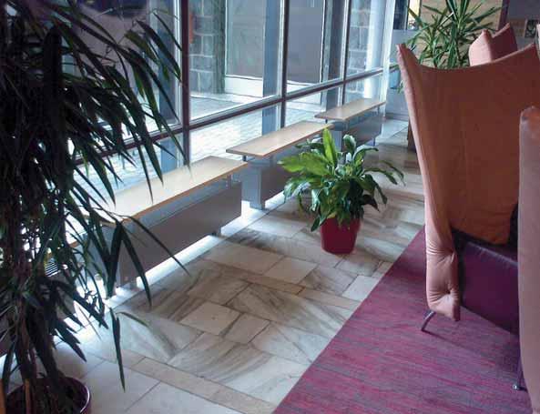grzejniki Aura Bench Grzejniki Aura Bench dostępne są w wersji wyłącznie ze wspornikami montowanymi do gotowej podłogi.