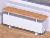 całkowita [mm]: od 600 do 2900 Aura Bench (grzejniki z drewnianą ławeczką) 2 króćce