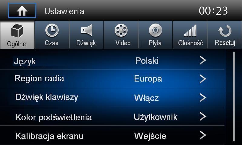 Rys 7 Rys 8 MENU - USTAWIENIA Menu 'Ustawienia' umożliwia dostosowanie podstawowych funkcji urządzenia GMS 6501 NEW EXCELLENCE do indywidualnych wymagań użytkownika.