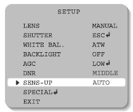 2.2.7. SENS-UP (dla niskiego poziomu oświetlenia) Funkcja SENS UP pomaga w zapewnieniu wyraźnego i czytelnego obrazu w warunkach niskiego poziomu oświetlenia.