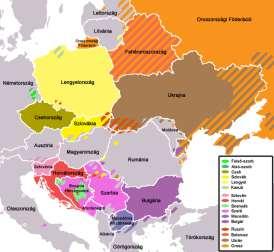 2322 (többek között az olasz, a francia, a spanyol, a román) języki ruskie [języki wschodniosłowiańskie: rosyjski, ukraiński, białoruski, zwłaszcza w ich wcześniejszym okresie historycznym] keleti