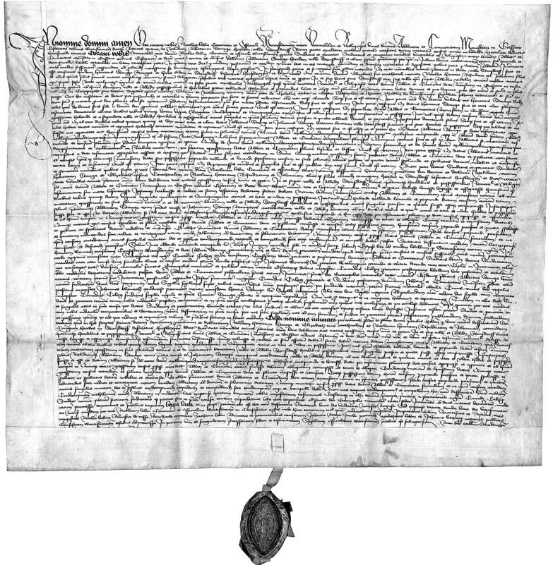 roman stelmach Treść: 1451, 23 VIII, Wrocław Mikołaj Lobin, kanonik i oficjał wrocławski, potwierdza zapis Henryka Stange z żoną i dziedzicami dla klasztoru w Krzeszowie w postaci 3 grzywien czynsu