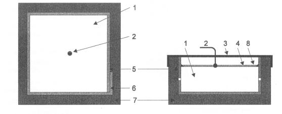 Z sześcianów wycina się prostopadle do powierzchni wylewanej właściwe próbki do badania o wymiarach 150 x 150 x 50(±2) mm (rys.8.5) i następnie umieszcza się je w komorze klimatycznej.