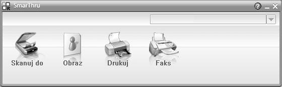 Zostanie otwarte okno programu SmarThru. Upewnij się, czy drukarka została wybrana. Skanowanie obrazu i wysłanie go w postaci wiadomości e-mail.