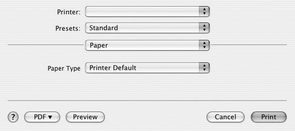 1 W programie zainstalowanym na komputerze Macintosh należy wybrać polecenie Print z menu File. 2 Wybierz Layout. Paper Resolution(Quality): Można wybrać rozdzielczość drukowania.