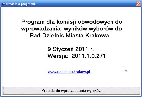 Należy kliknąć przycisk i przejść do pracy z programem.