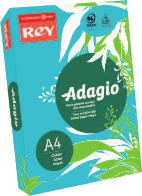 Papiery kserograficzne kolorowe Papier kolorowy Rey Adagio Papier Rey Adagio jest dostępny w szerokiej gamie wspaniałych kolorów, przeznaczonych do wszystkich zastosowań biurowych, do drukarek