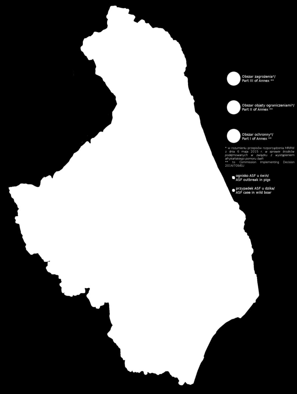 Afrykański Pomór Świń w Polsce i Europie Poniższe punkty dla celów kontroli i zwalczania ASF w populacji dzików są zastosowane w obszarach objętych restrykcjami określonymi w Decyzji 2014/709/UE