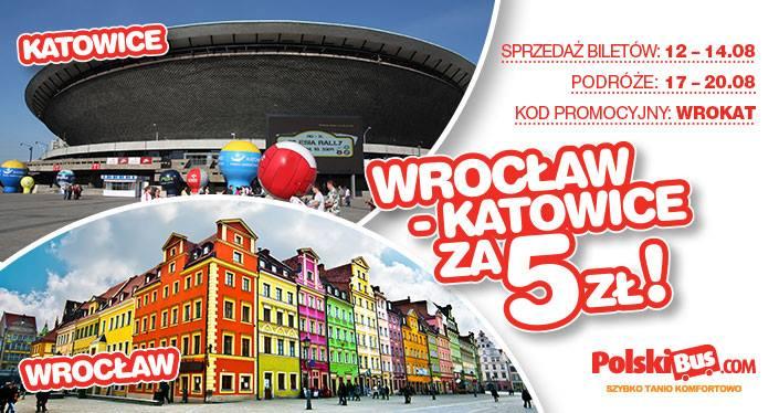 propozycję One day in Warsaw Druga promocja, to propozycja dla tych co są we Wrocławiu lub Katowicach, choć nie tylko. Za 6 zł można się przetransportować między tymi miastami.