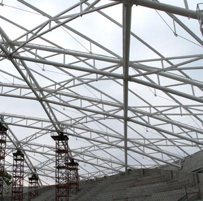 Areny Prefabrication of steel structure of the Atlas Arena