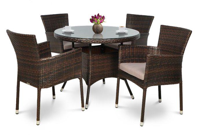 SYNTHETIC RATTAN FURNITURE SET PRODUKT PRODUCT PRODUKT rodzaj nośnika media type Trägerart rodzaj druku print type Drukart KOMPLET Z TECHNORATANU Z PODUSZKAMI NA KRZESŁACH (STÓŁ Z 4 KRZESŁAMI)