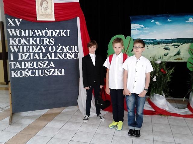 Trzech uczniów naszej szkoły wzięło udział w Konkursie wiedzy o życiu i działalności Tadeusza Kościuszki, który odbył się w Szkole
