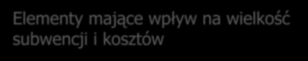 Elementy mające wpływ na wielkość subwencji i kosztów Rodzaje niepełnosprawności Wielkości wag związanych z daną