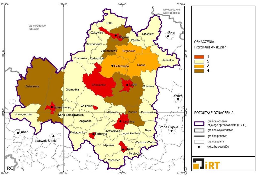 Skupienie 3 obejmuje 3 gminy LGOF: Grębocice, Rudna, Polkowice.