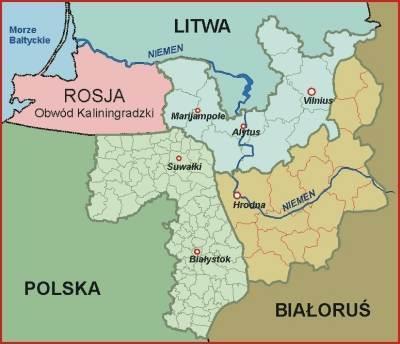 Mapa 4. Położenie Euroregionu Niemen Źródło: Strona internetowa Wigierskiego Parku Narodowego (http://www.wigry.org.pl/niemen.html).