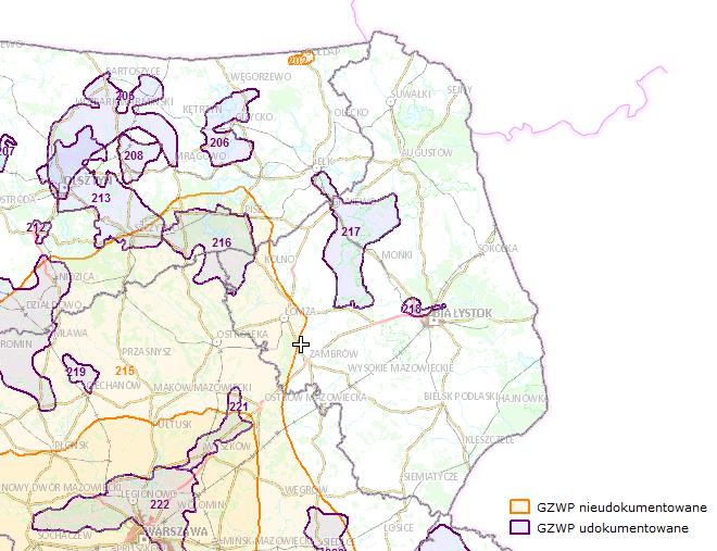 Mapa 24. Położenie głównych zbiorników wód podziemnych Źródło: Aplikacja GIS Państwowej Służby Hydrogeologicznej, PIG-PIB (http://epsh.pgi.gov.pl/epsh/) [Data wejścia: 27.06.2016 r.].