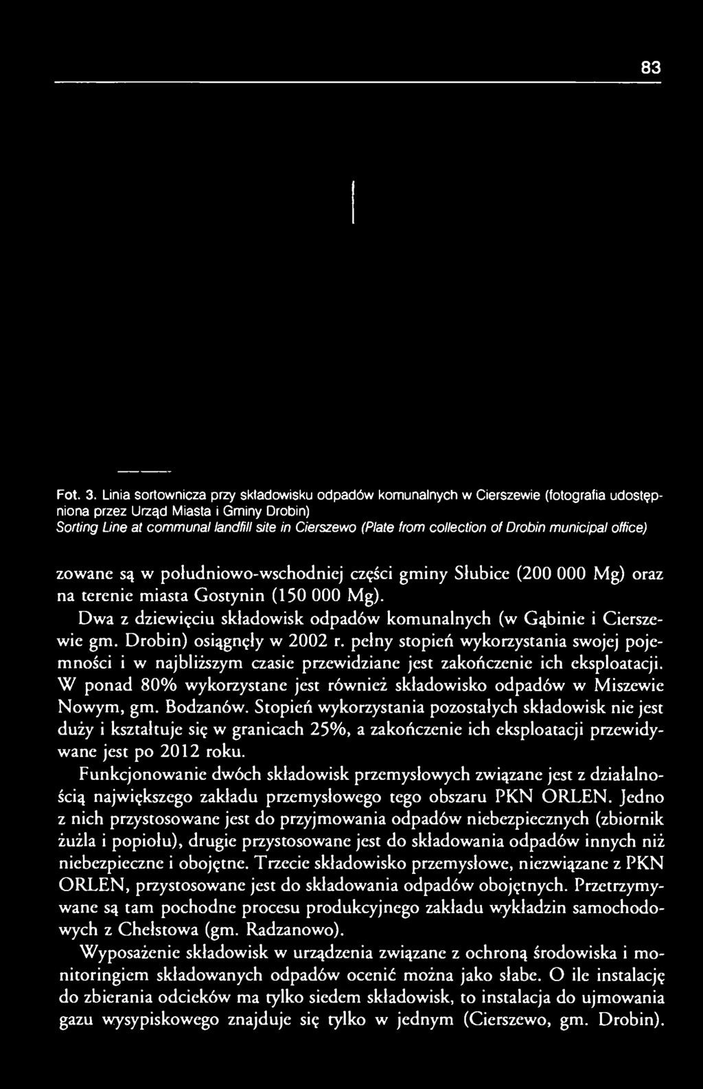 collection of Drobin municipal office) zowane są w południowo-wschodniej części gminy Słubice (200 000 Mg) oraz na terenie miasta Gostynin (150 000 Mg).