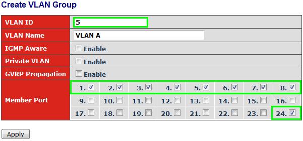 W celu dodania nowych VLANów kliknij przycisk Add New VLAN.