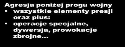 nieograniczonej Próg otwartej agresji (ograniczonej) Ograniczona Skryta Na pełną skalę Odstraszanie nuklearne Odstraszanie