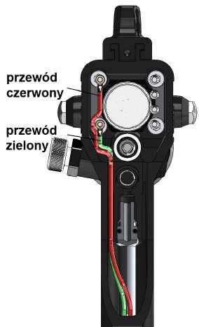 2 - Włożyć kabel zasilający w pistolet używając przewodu prowadzącego (patrz rysunek nr 6b).