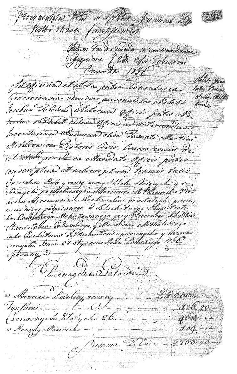 Materiały i źródła Inwentarz Marcina Mitkiewicza (APKr.