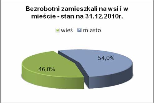 Liczba bezrobotnych kobiet w grudniu 2010 r. wynosiła 3.999 osoby i stanowiła 54,8% ogółu. W porównaniu do końca roku 2009 wzrosła o 108 osób. 2.2. NIEPEŁNOSPRAWNI, ORAZ POSZUKUJĄCY PRACY Wśród bezrobotnych (zgodnie ze stanem na 31.