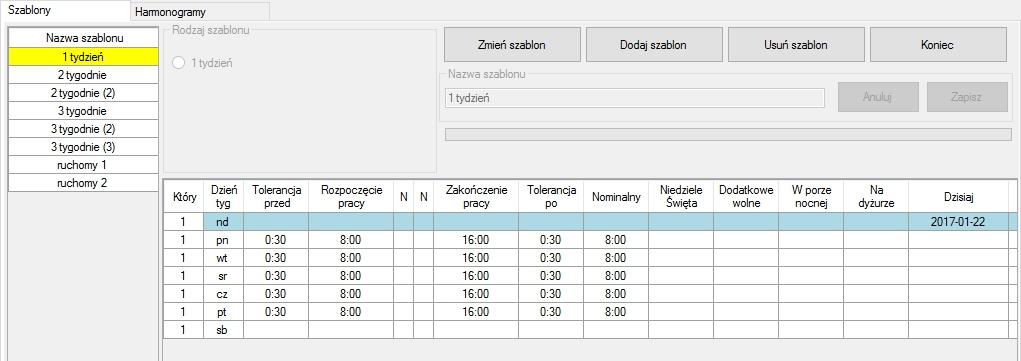 Planowanie Jeżeli szablon jest pusty lub pracownik nie ma przypisanego szablonu: Pracownikowi, który przyszedł do pracy o godz. 7:49 i wyszedł z pracy o godz.