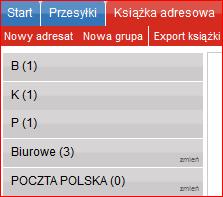 6.3.2. Nowa grupa Funkcja umożliwia założenie grup adresatów. Po wybraniu zakładki Nowa grupa, zostanie wyświetlone okno (Rys. 46a)