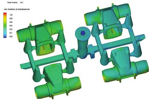 A. Gwiżdż, M. Małysza, M. Nowak: Zastosowanie programu Flow-3D do symulacji procesu zalewania oraz krzepnięcia... Czas 12,1 s Czas 12,1 s Rys. 7.