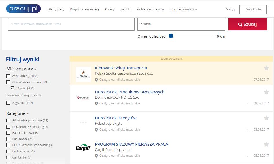 [9/13] Jak szukać ofert pracy Wyniki wyszukiwania przedstawione