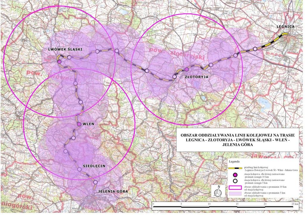 W obszarze bezpośredniego oddziaływania linii kolejowej Legnica Jelenia Góra (z