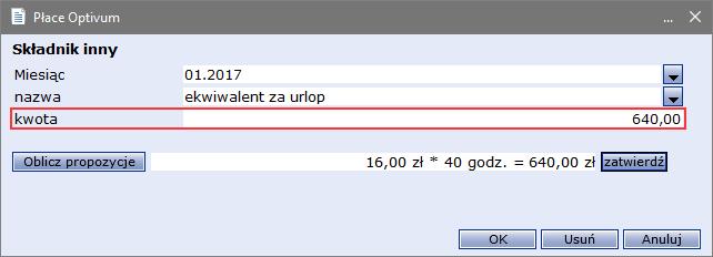 Płace Optivum. Jak naliczyć pracownikowi administracji i obsługi ekwiwalent za niewykorzystany urlop?4/6 8.