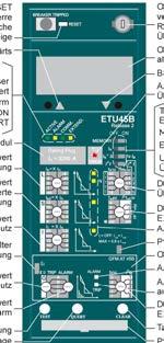 YZALACZE ETU ELEKTRONICZNY YZALACZ ETU45B 4970 Mechaniczny RESET blokady ponownego załączania i mechaniczny wskaźnik wyzwolenia Przewijanie do przodu yświetlanie yzwalacz ETU uaktywniony Alarm