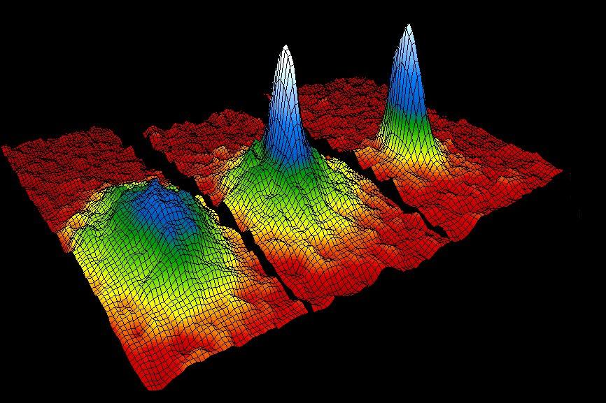 dekoherencja Duże układy kwantowe: zamrożone chmury atomów NIST Image Gallery Kiedy temperatura maleje,