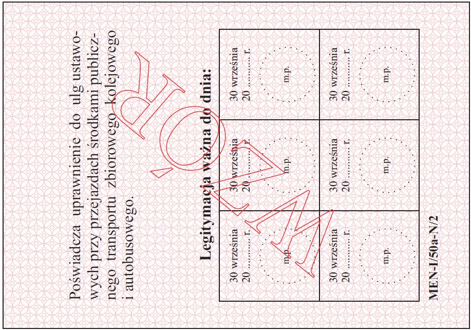 Wzór nr 18a do 34 i 43 WZÓR LEGITYMACJI