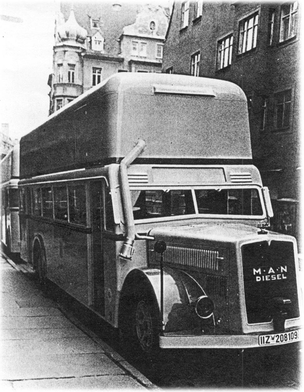 Pierwszy autobus na gaz MAN - Augsburg, 1943 MAN Truck &