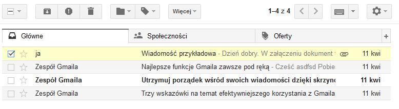 [14/18] Poczta elektroniczna Musimy jeszcze przenieść wiadomość z Odebranych do naszego katalogu.